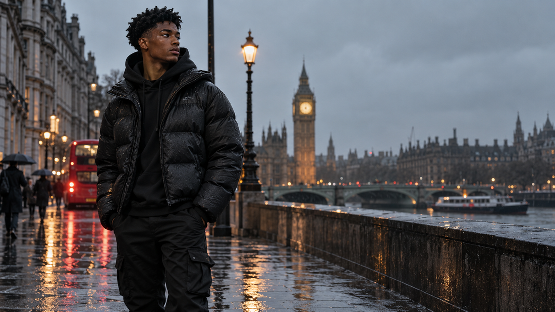 London Trapstar streetwear editorial — Trapstar jacket outfit ideas for London weather