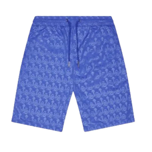 Trapstar Premium Irongate Monogram Shorts Blue | Bold Blue