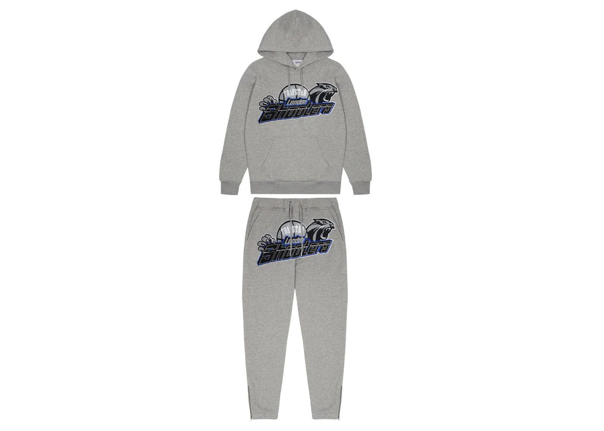 Trapstar Shooters Tracksuit Hoodie Grey Blue | Clean Street Set at