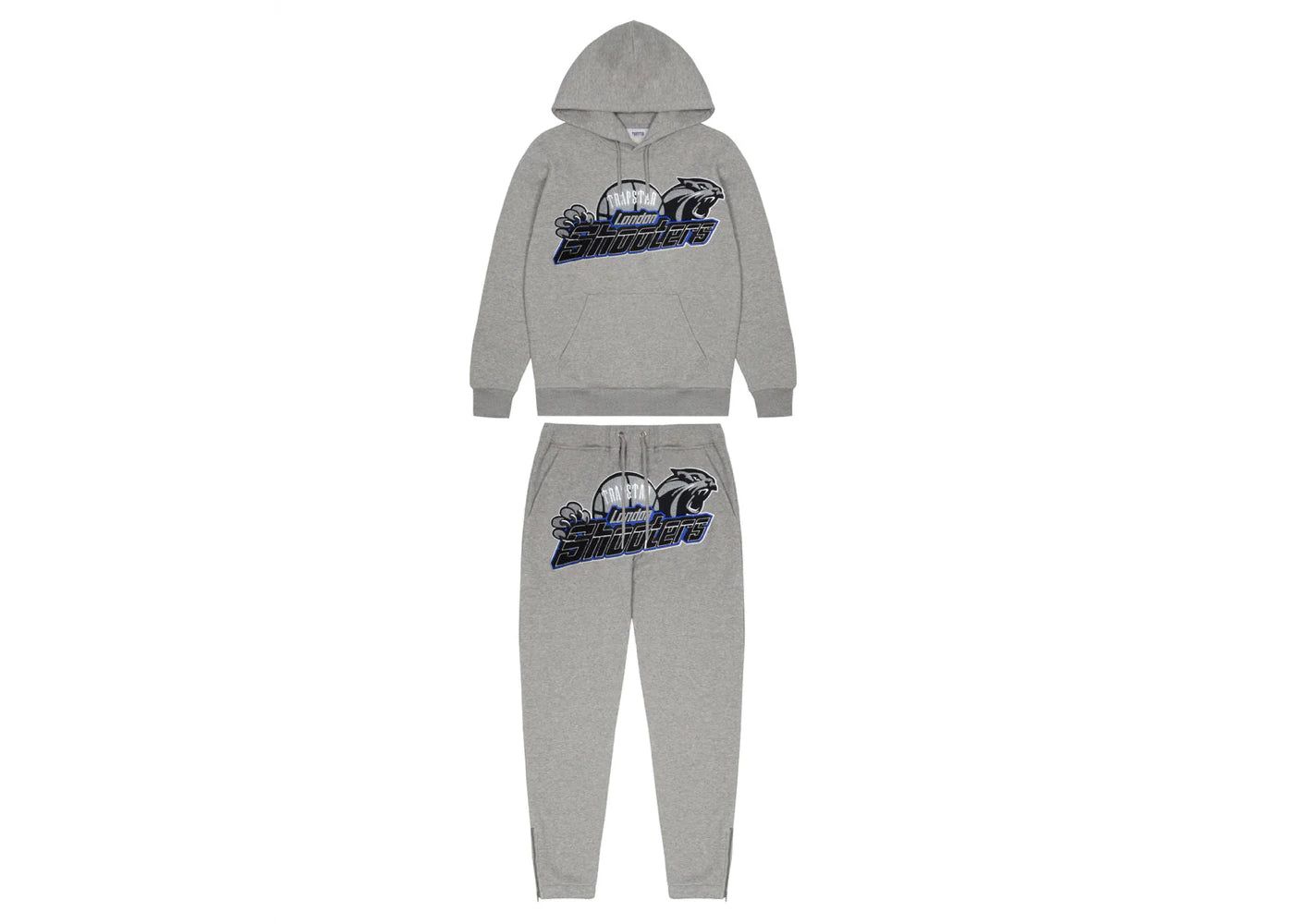Trapstar Shooters Tracksuit Hoodie Grey Blue | Clean Street Set at