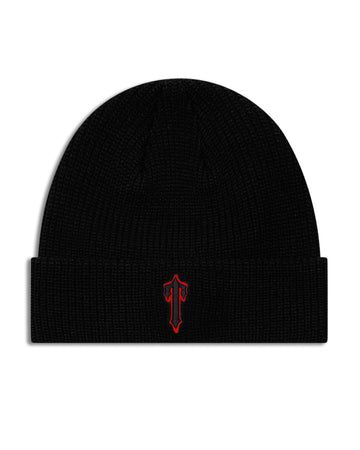 Foundation Beanie-Black/Red