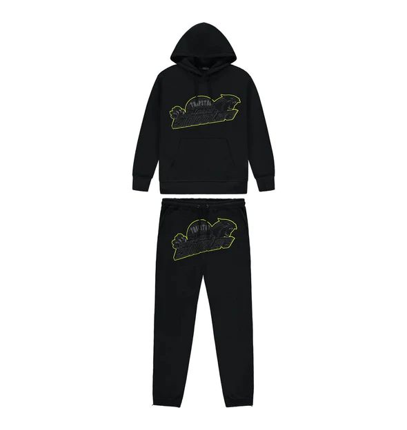 Trapstar Shooters Tracksuit Black Lime | High Voltage Street Set at