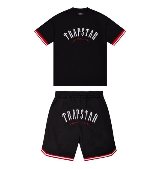 Trapstar Shorts Set Black | London Arch Mesh Two-Piece Premium Street Set