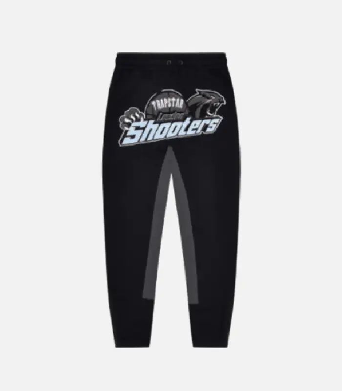 Trapstar Jogging Suit Black Blue | Premium Shooters 2-Piece