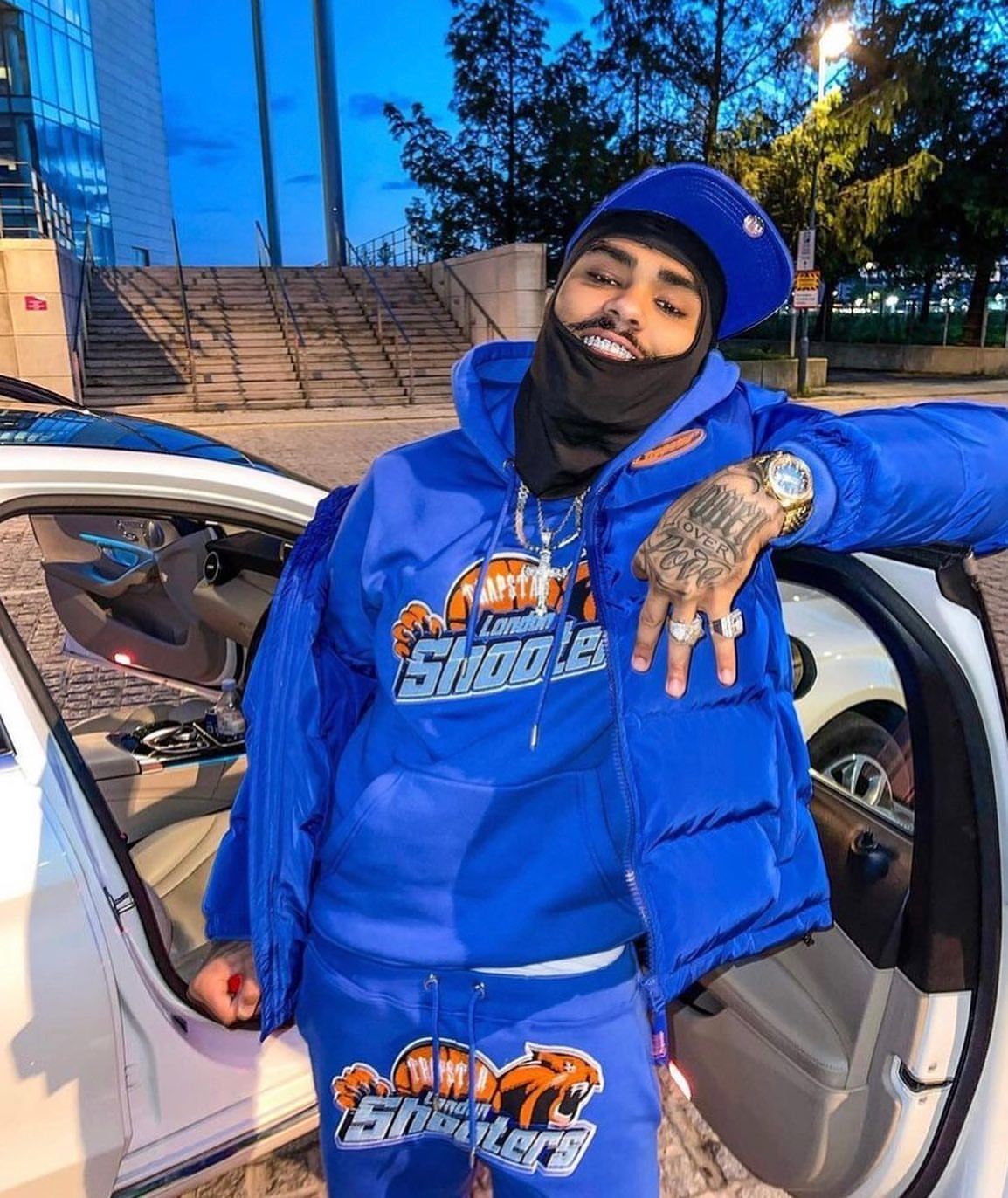 Trapstar Shooters Tracksuit Hoodie Blue Orange | Bold Street Set at