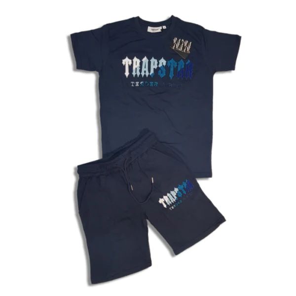Trapstar Shorts Tracksuit Blue | Chenille Two-Piece Premium Blue Street Set