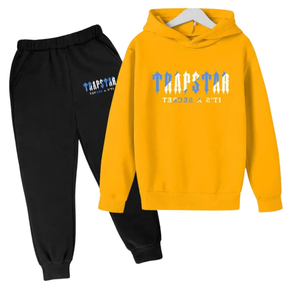Trapstar Tracksuit Yellow and Black | Yellow-Led Bold Two-Tone Set