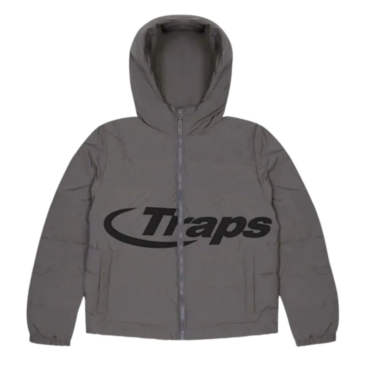 Trapstar Hyperdrive Grey Hooded Puffer Jacket | Premium Outerwear