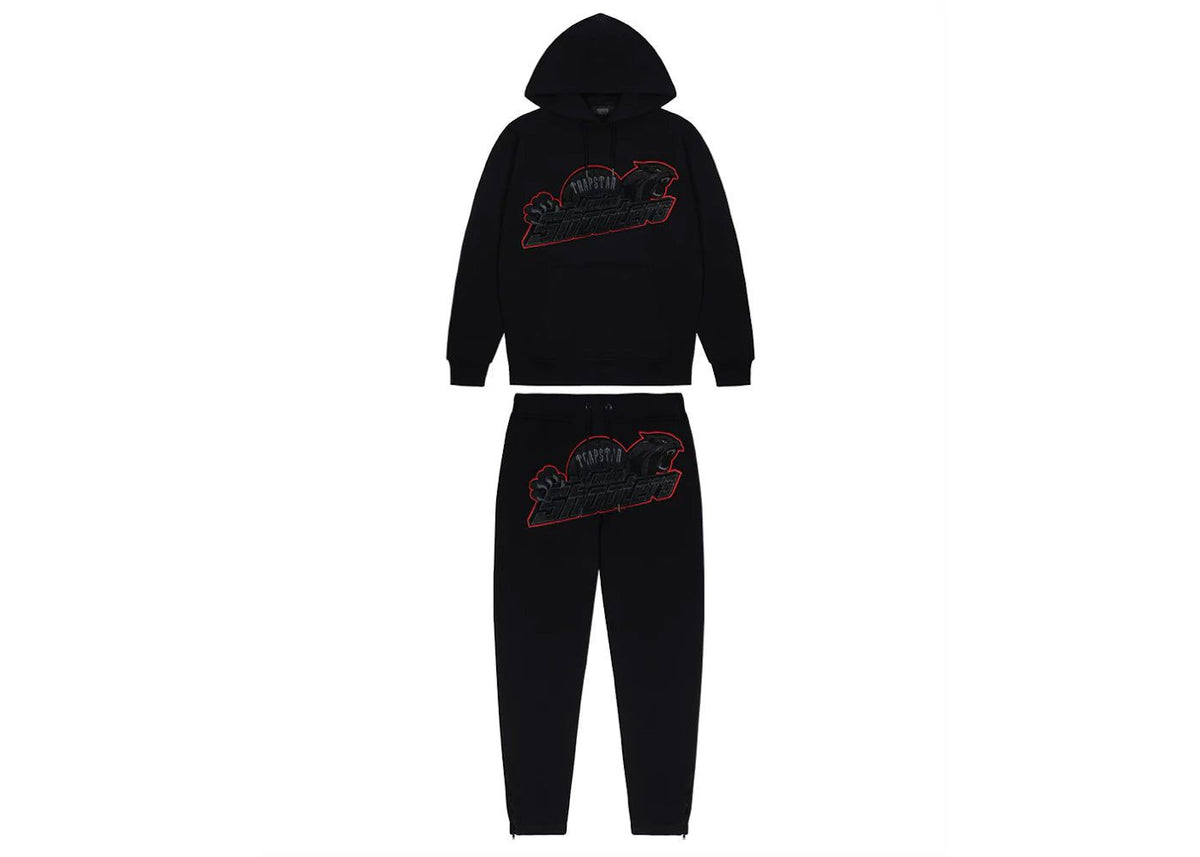 Trapstar Shooters Tracksuit Black Red | Bold Classic Street Set at