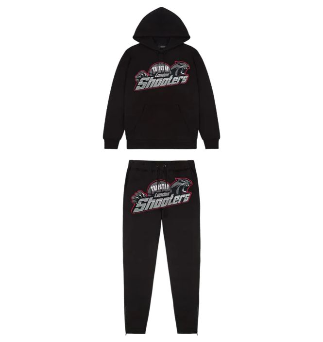 Trapstar Shooters Hoodie Tracksuit Black Red | Bold Street