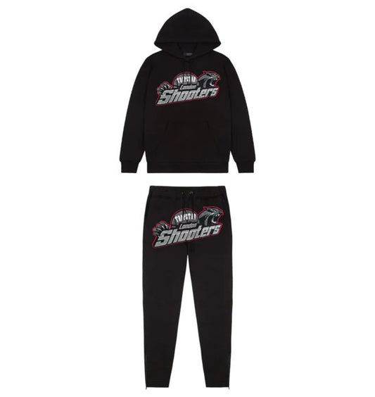 Trapstar Shooters Hoodie Tracksuit Black Red | Bold Street